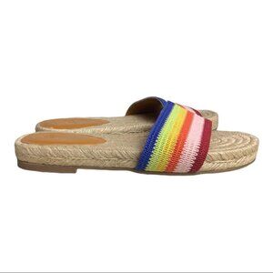 🌈 Gap Rainbow Slides Espadrille Sandals  Multicolor Casual Pride Size 11 🌈
